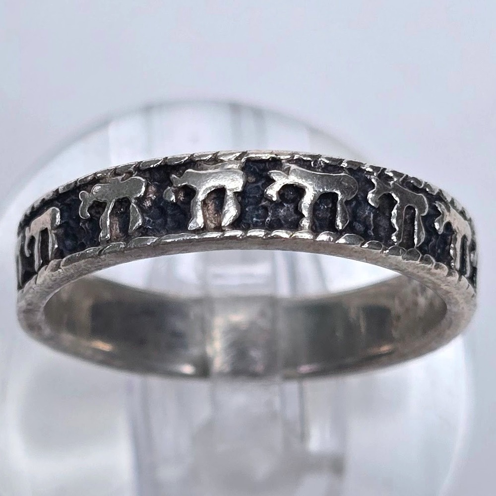 Vintage 925 Sterling Silver Elephant Parade Eternity Band Ring Size 6.25 3.2g